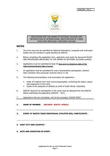 sascoc - nc 2 application for the award of national colours and ...