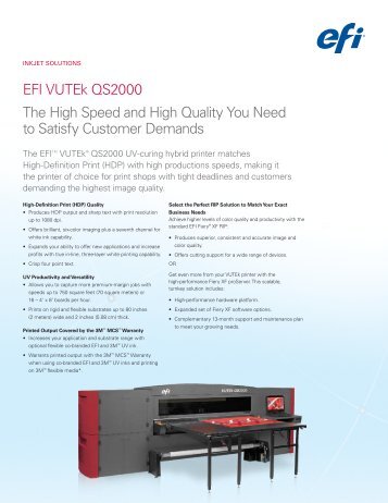 EFI VUTEk QS2000 Brochure