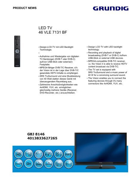 LED TV 46 VLE 7131 BF