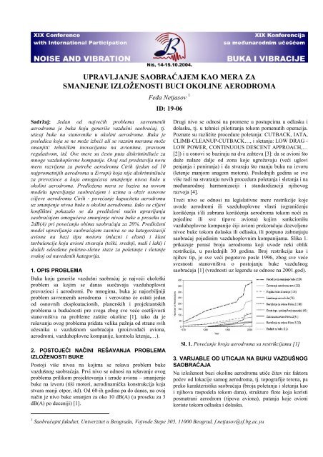 upravljanje saobraćajem kao mera za smanjenje izloženosti