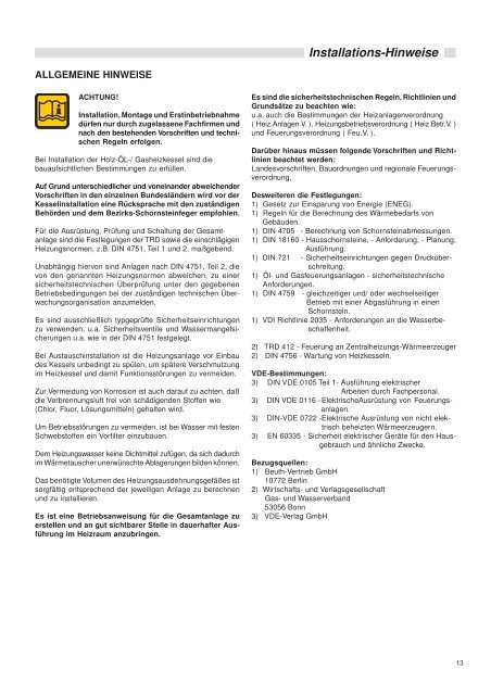 Installations-Hinweise - Unical Deutschland