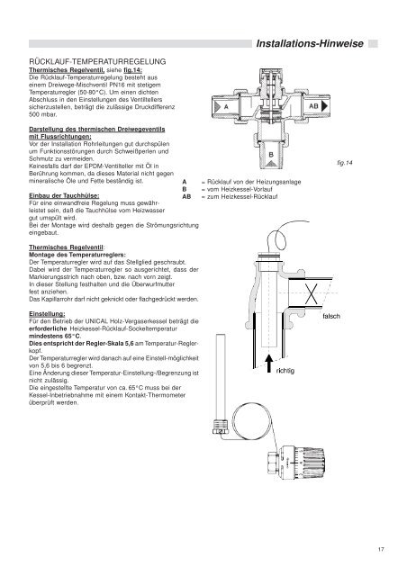 Installations-Hinweise - Unical Deutschland