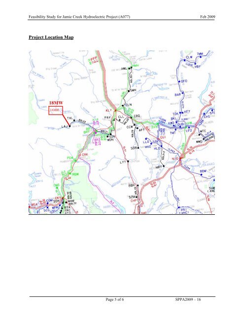 Feasibility Study For XXXX Jamie Creek Hydroelectric Project (A077)