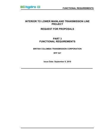 FUNCTIONAL REQUIREMENTS - BC Hydro - Transmission