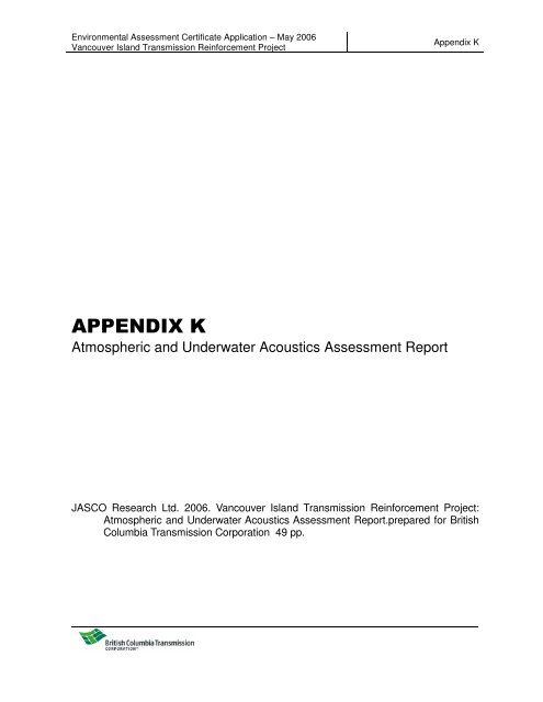 Appendix K - BC Hydro - Transmission