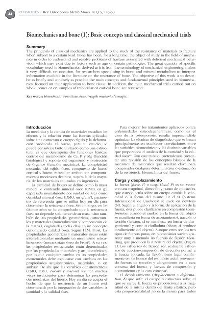 NÂº 1 EspaÃ±ol - Revista de Osteoporosis y Metabolismo Mineral