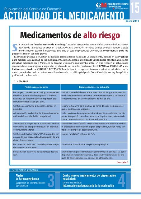 Medicamentos de alto riesgo - Ibanezyplaza.com