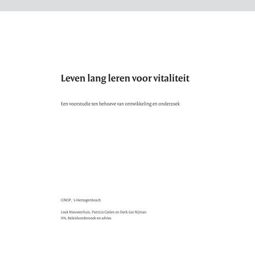 Leven lang leren voor vitaliteit