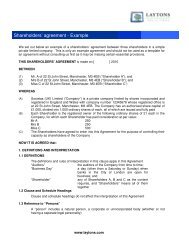 Shareholders' agreement - Example - Shareholder's Rights