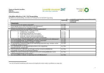 Checklist effectieve CvB/ZAT bespreking