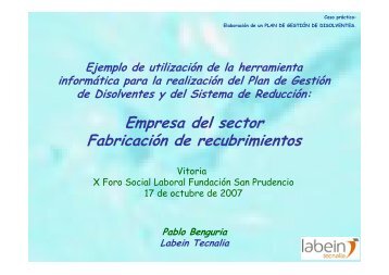 Pablo Benguria (Uribe LABEIN-Tecnalia) - Fundación Laboral San ...