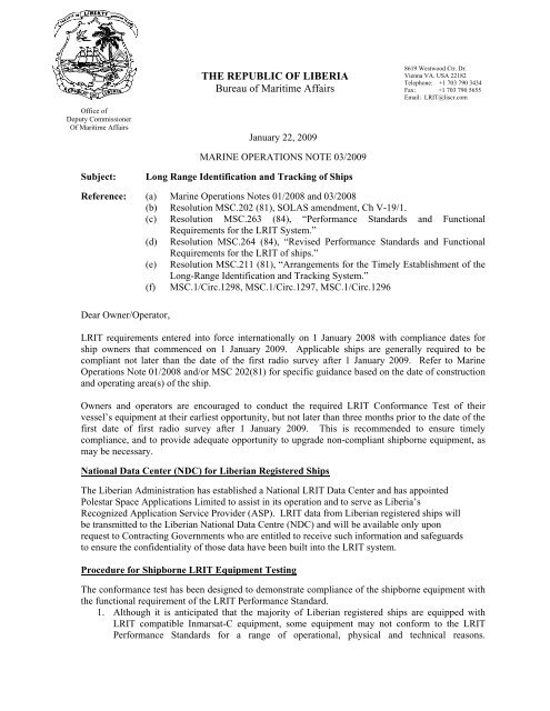 LRIT EQUIPMENT CERTIFICATE Conformance Test Report Number