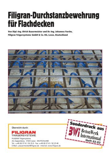 Filigran-Durchstanzbewehrung fÃ¼r Flachdecken - Fachvereinigung ...