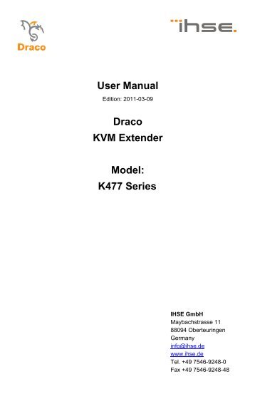 User Manual Draco Extender (1.82 MB) - DVI Extender