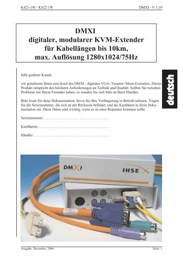 DMXI digitaler, modularer KVM-Extender fÃ¼r KabellÃ¤ngen bis 10km ...