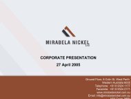 CORPORATE PRESENTATION 27 April 2005 - Mirabela Nickel