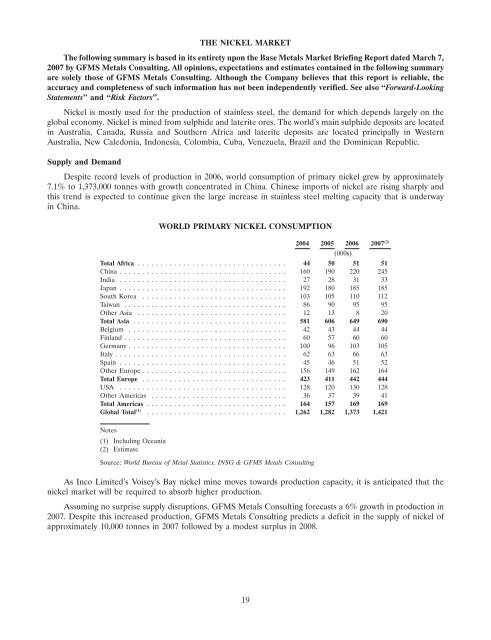 COPY OF FINAL PROSPECTUS - Mirabela Nickel