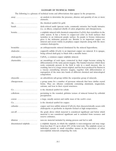 COPY OF FINAL PROSPECTUS - Mirabela Nickel