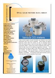 OVAL GEAR METERS DATA SHEET - Flowmeters