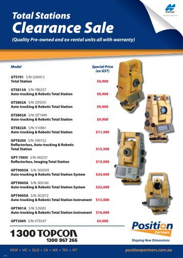Total Station - Clearance Sale.indd - Position Partners
