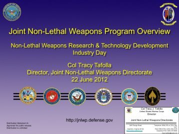 Joint Non-Lethal Weapons Program Overview - Defense Innovation ...