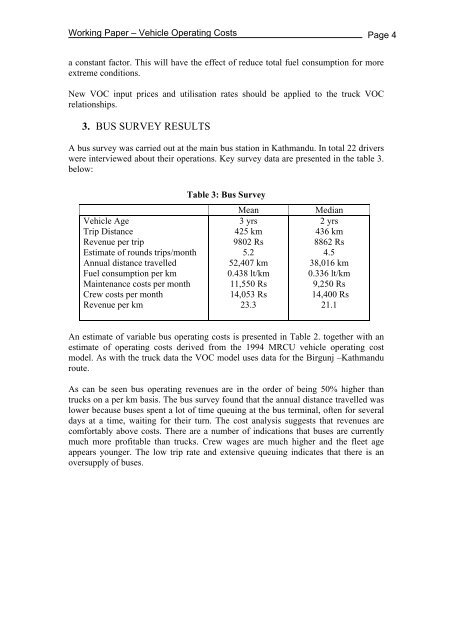 NEPAL VEHICLE OPERATING COSTS - About Department of Road