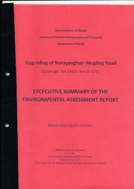 Upgrading of Narayanghat- Mugling Road - About Department of ...