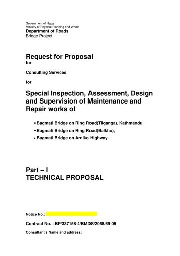 Request for Proposal - About Department of Road