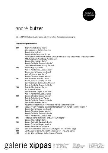 andré butzer - Galerie Xippas