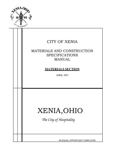 Materials Section - City of Xenia