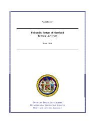 Towson University - Office of Legislative Audits