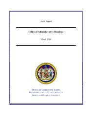 Office of Administrative Hearings - Office of Legislative Audits