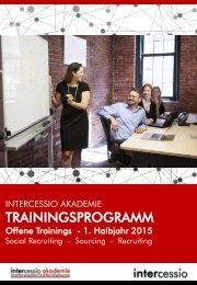 Intercessio TRAININGSPROGRAMM Social Recruiting & Sourcing - 1. Halbjahr - offene Trainings