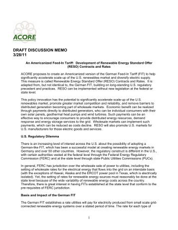 draft discussion memo 3/28/11 - American Council On Renewable ...