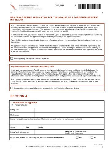 residence permit application for the spouse of a foreigner resident in ...