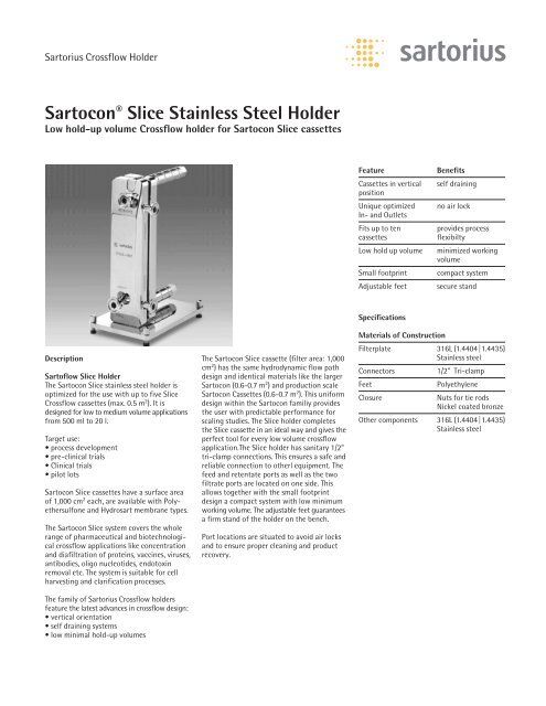 SartoconÂ® Slice Stainless Steel Holder