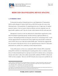 Reduced Channelization Device Spacing - Maryland State Highway ...