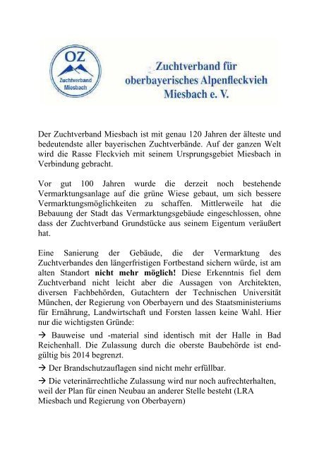 Der Zuchtverband Miesbach ist mit genau 120 Jahren der Ã¤lteste ...