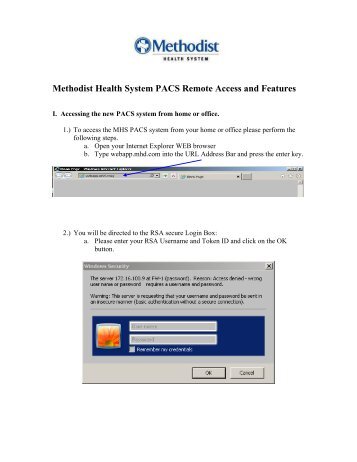 Methodist Health System PACS Remote Access and Features