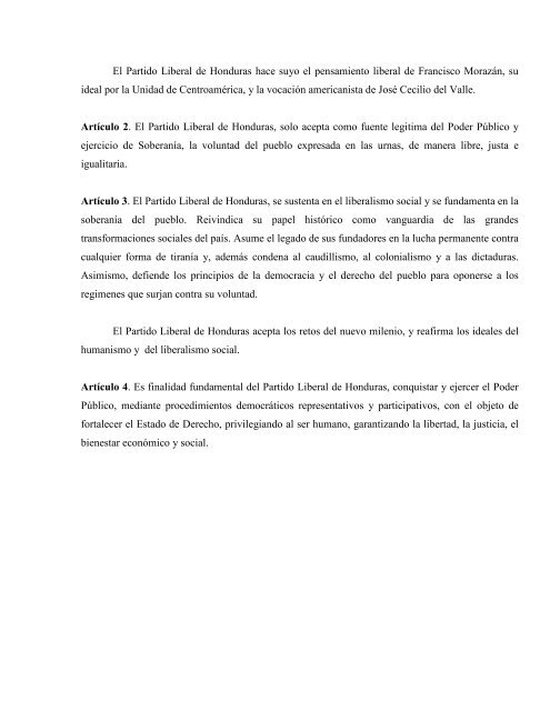 Estatutos del Partido Liberal de Honduras - Tribunal Supremo ...
