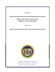 Office of the Clerk of Circuit Court - Office of Legislative Audits