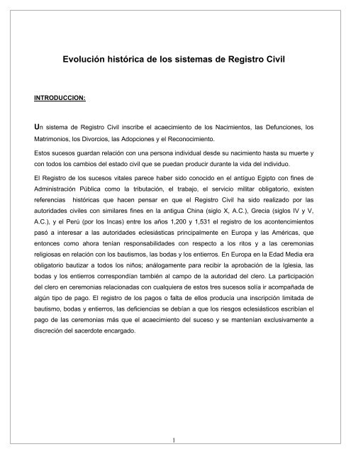 EVOLUCION - REGISTRO CIVIL - Registro Nacional de las Personas