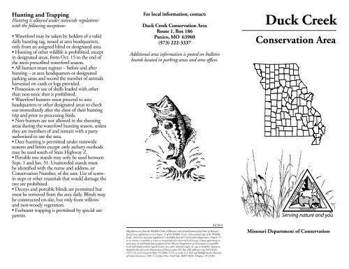 Duck Creek Conservation Area - Missouri Department of Conservation