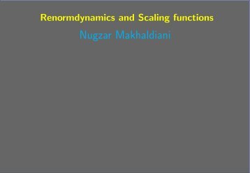 Renormdynamic equations and scaling functions of multi ... - JINR