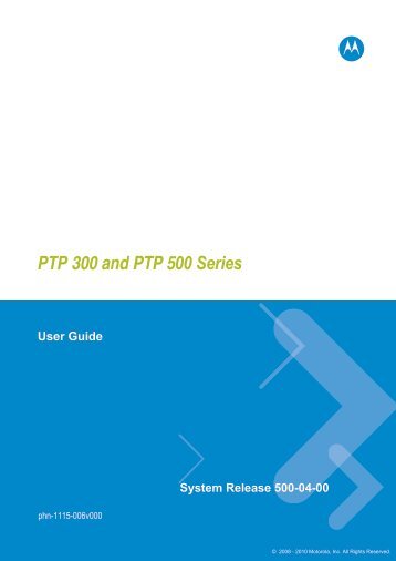 PTP 300 and PTP 500 Series User Guide
