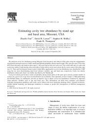 Estimating cavity tree abundance by stand age and basal area ...