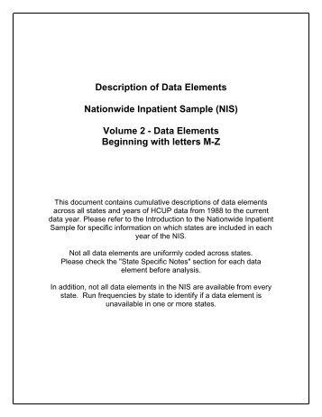 Description of Data Elements - HCUP