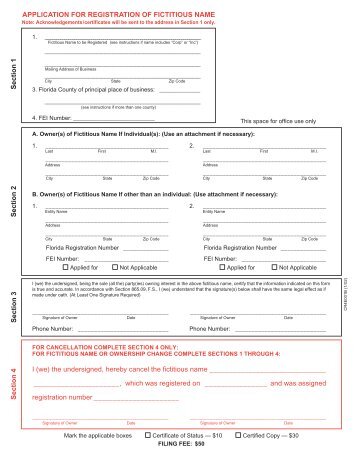 Fictitious Name Registration Application - DrCalle.com