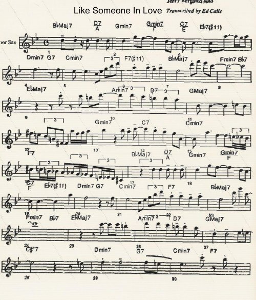 Like Someone In Love Jerry Bergonzi Solo Drcalle Com