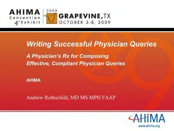 Writing Successful Physician Queries - South Carolina Health ...